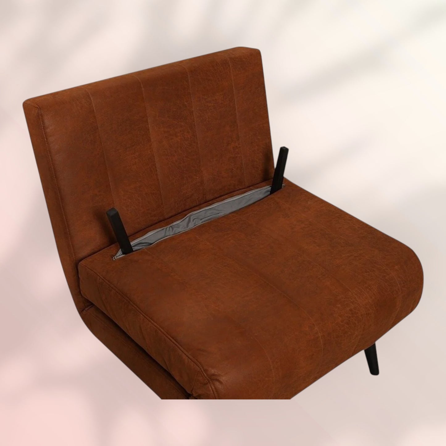 Slaapfauteuil Hanna cognac eco-leer