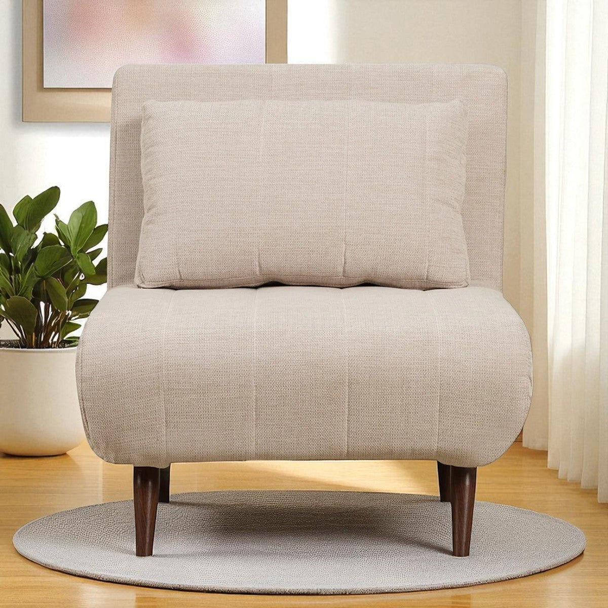 Slaapfauteuil Hanna gerecyclede stof beige