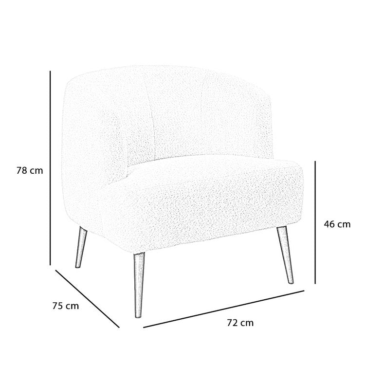 Teddy bouclé fauteuil Nora beige