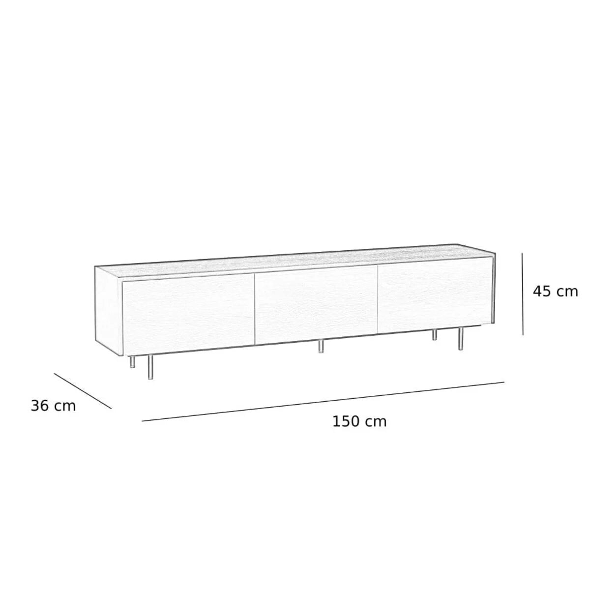 Tv-meubel Thomas blank eiken 150 cm