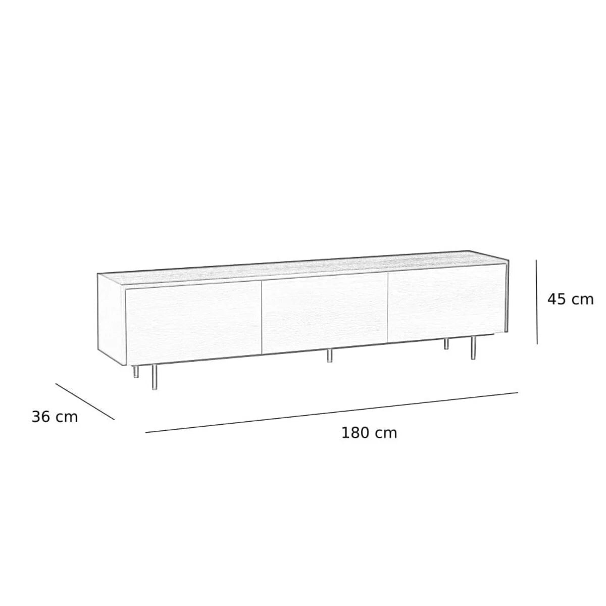 Tv-meubel Thomas rustiek eiken 180 cm