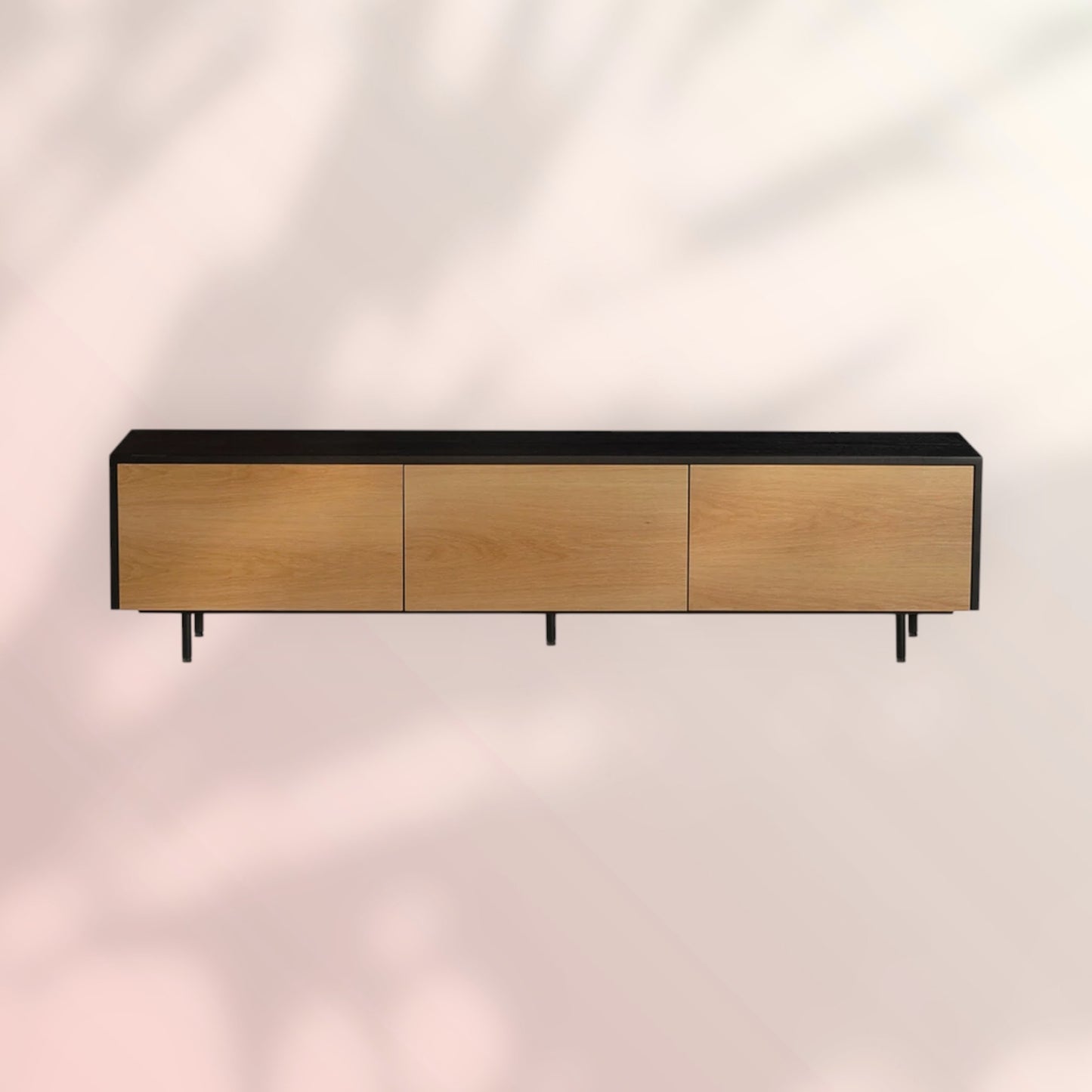 Tv-meubel Thomas zwart/blank eiken 180 cm