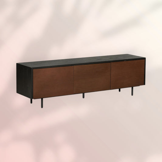 Tv-meubel Thomas zwart/rustiek eiken 150 cm