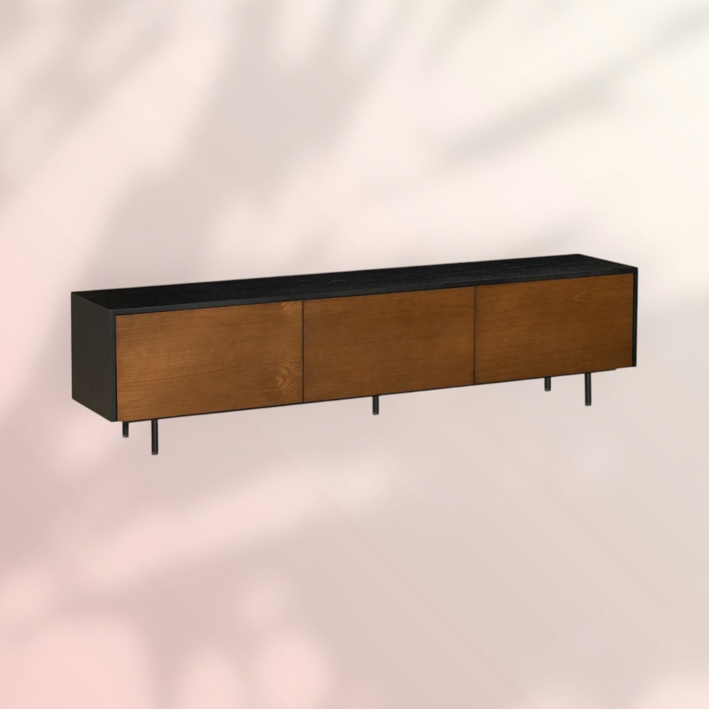 Tv-meubel Thomas zwart/rustiek eiken 180 cm
