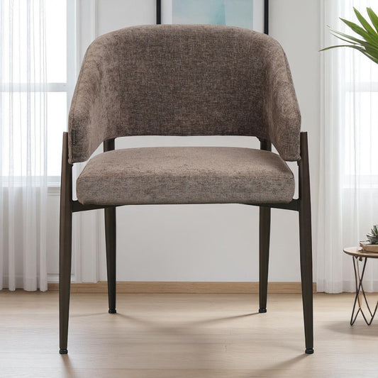 Velvet eetkamerstoel Bret bruin