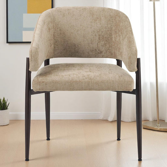 Velvet eetkamerstoel Bret taupe