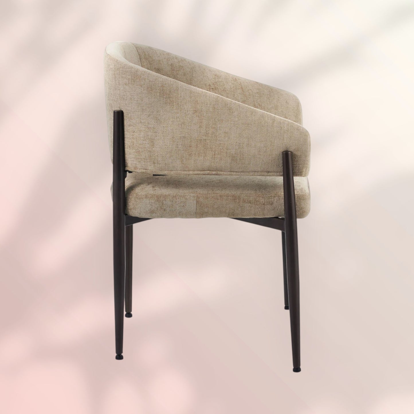 Velvet eetkamerstoel Bret taupe