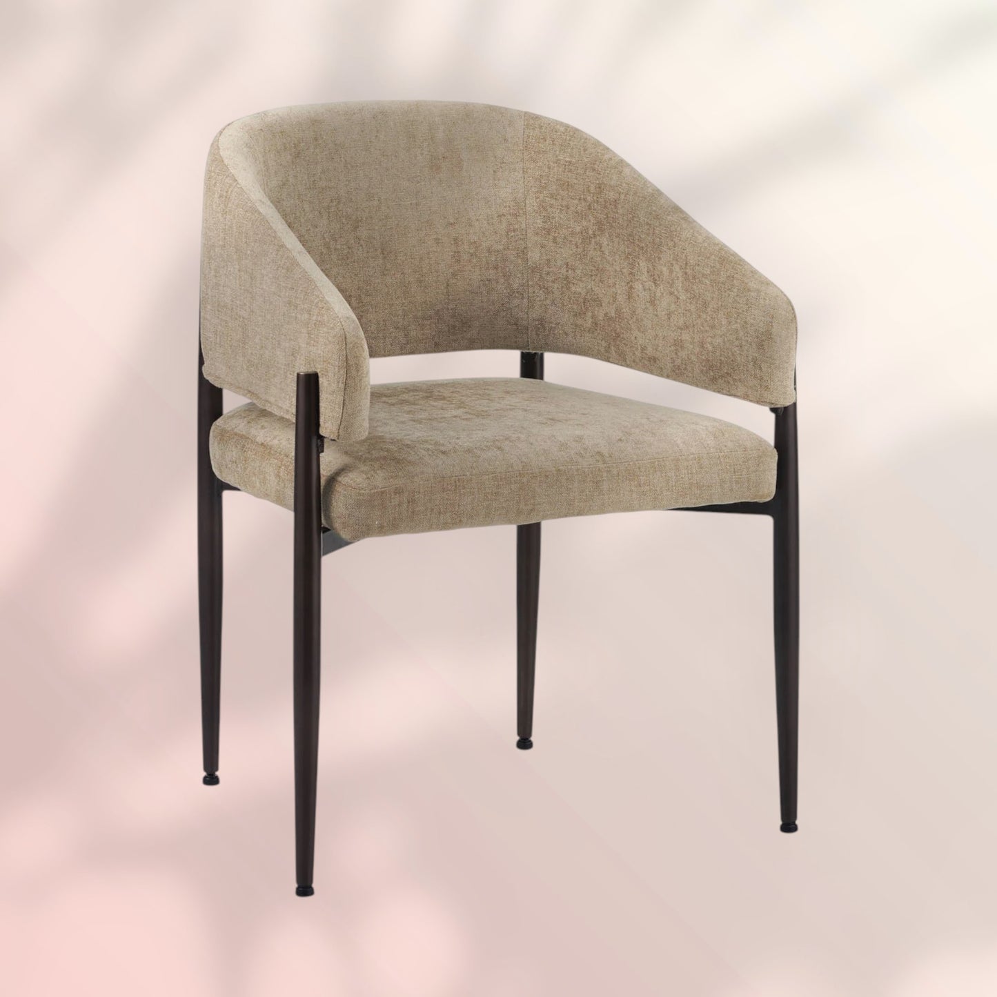Velvet eetkamerstoel Bret taupe