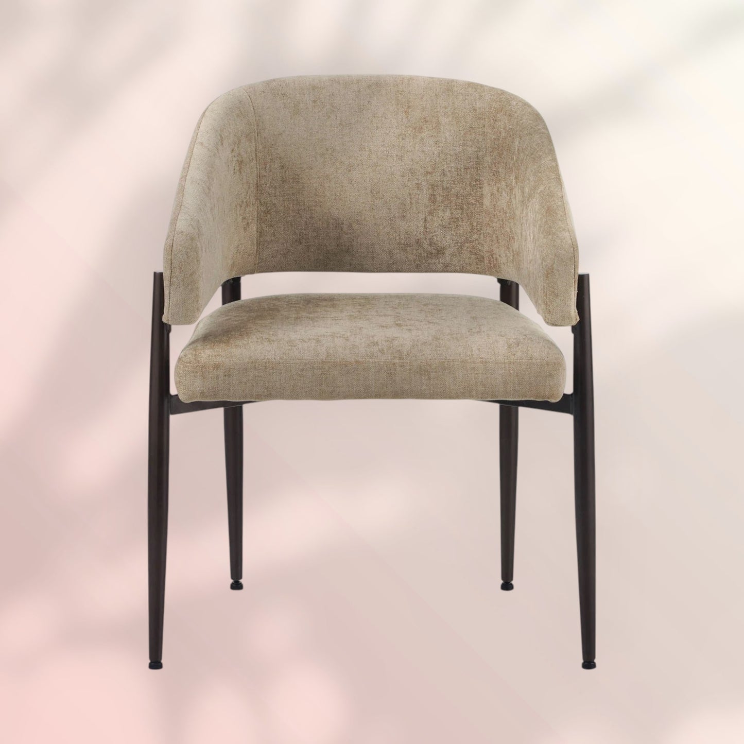 Velvet eetkamerstoel Bret taupe