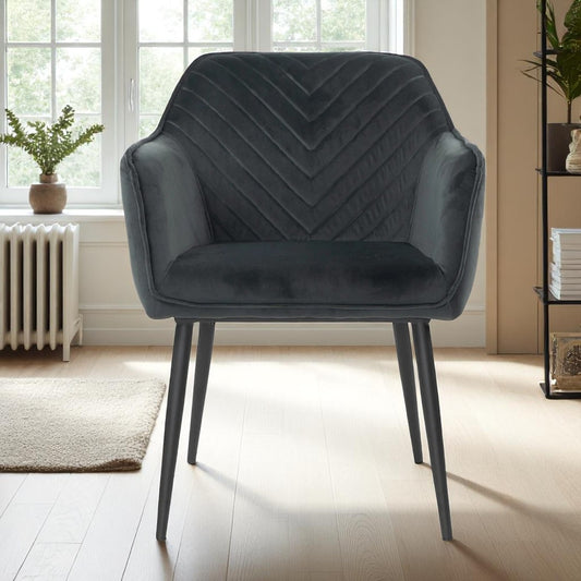 Velvet eetkamerstoel Fiona antraciet