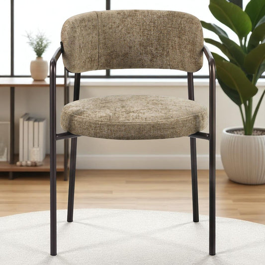 Velvet eetkamerstoel Gio taupe