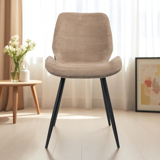 Velvet eetkamerstoel Toby taupe