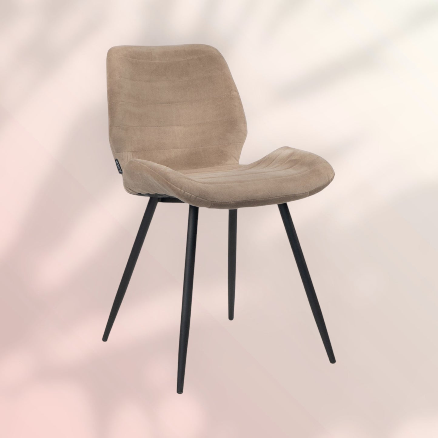 Velvet eetkamerstoel Toby taupe