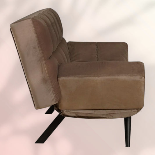 Velvet slaapbank 1,5 persoons Timo taupe