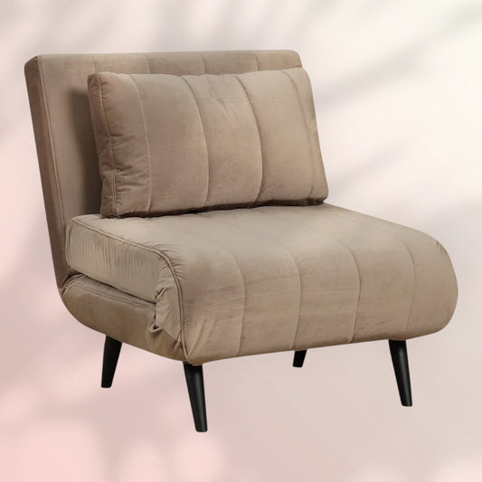 Velvet slaapfauteuil Hanna taupe
