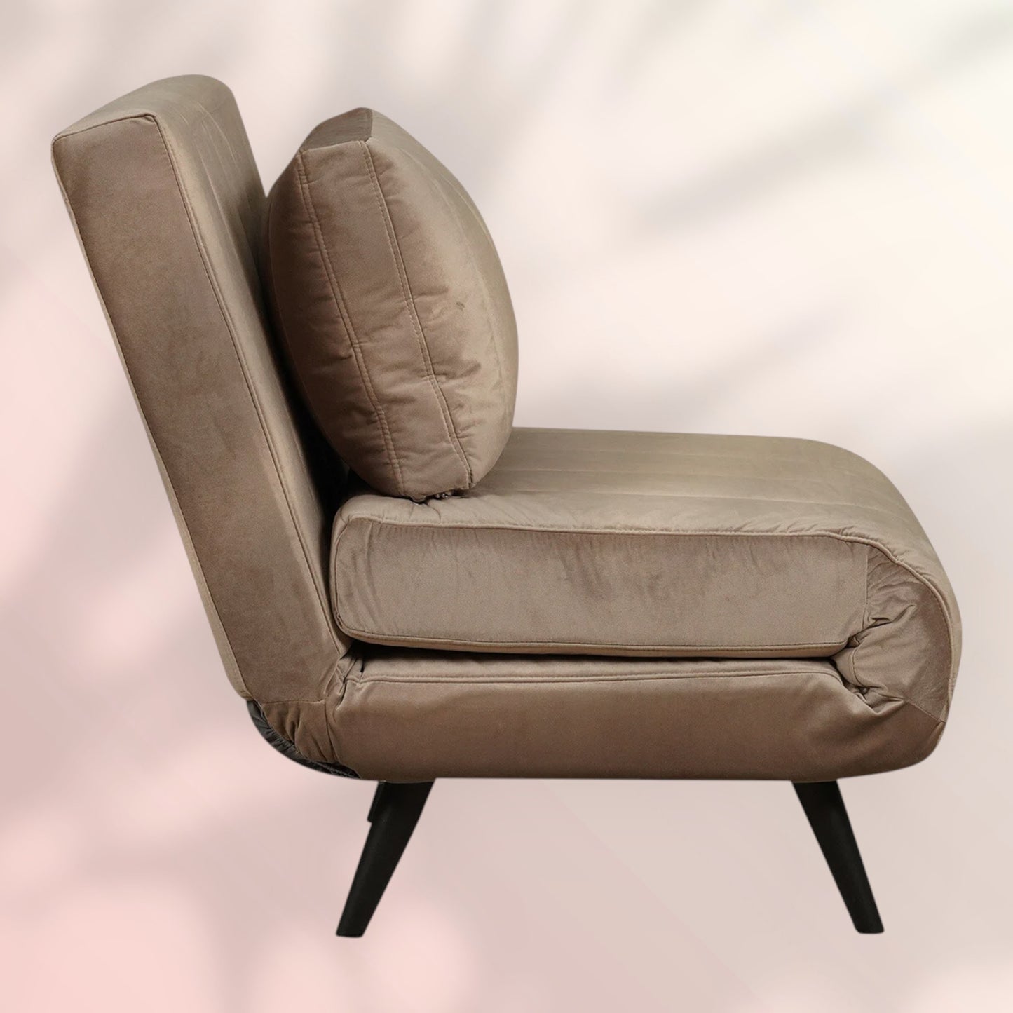 Velvet slaapfauteuil Hanna taupe