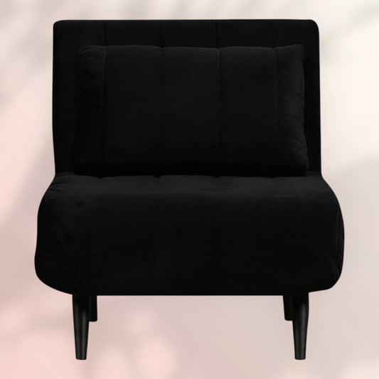 Velvet slaapfauteuil Hanna zwart