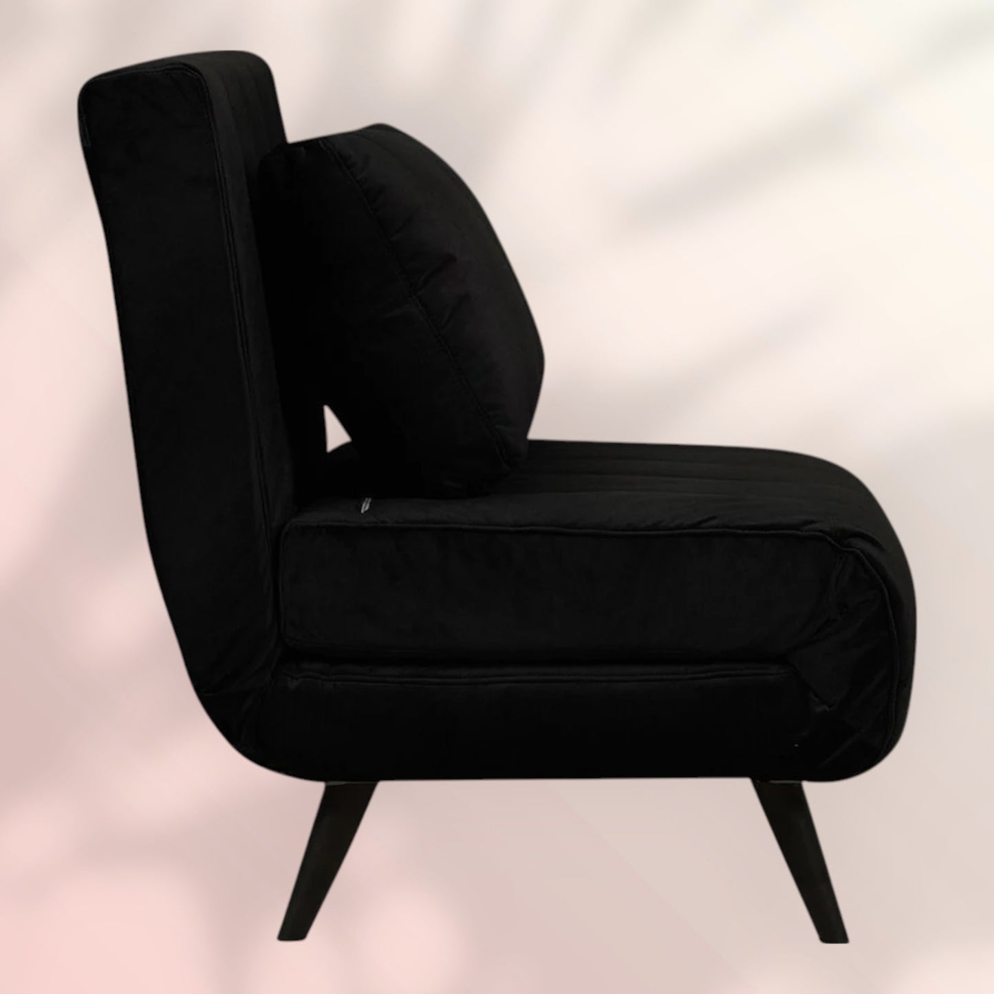 Velvet slaapfauteuil Hanna zwart