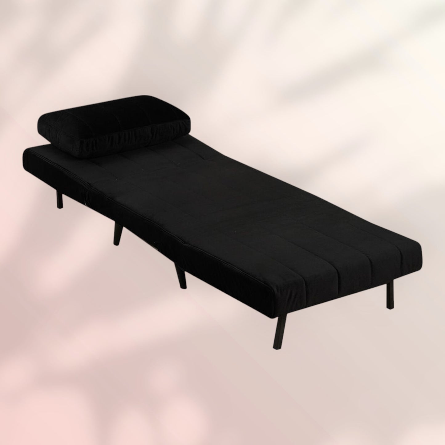 Velvet slaapfauteuil Hanna zwart