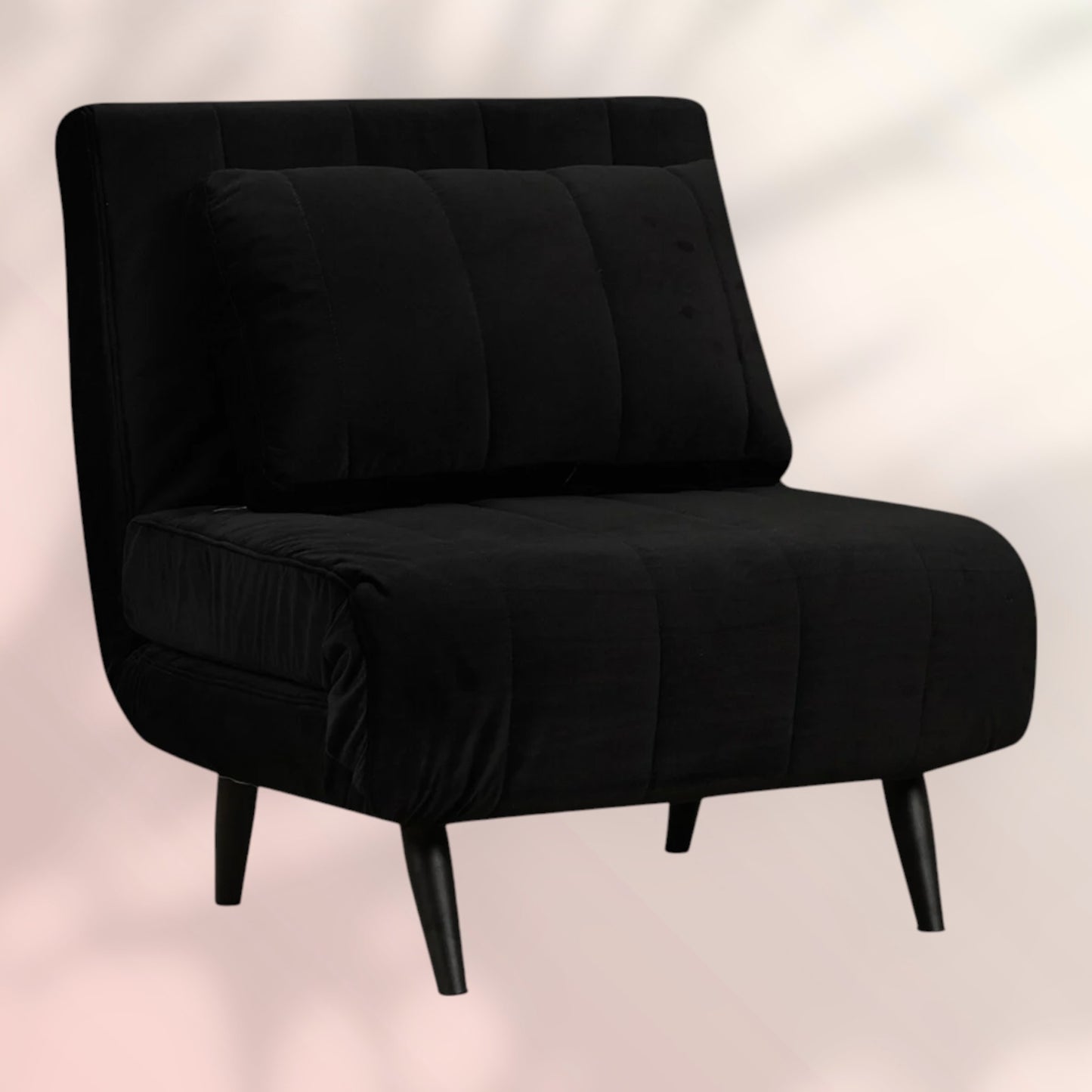 Velvet slaapfauteuil Hanna zwart