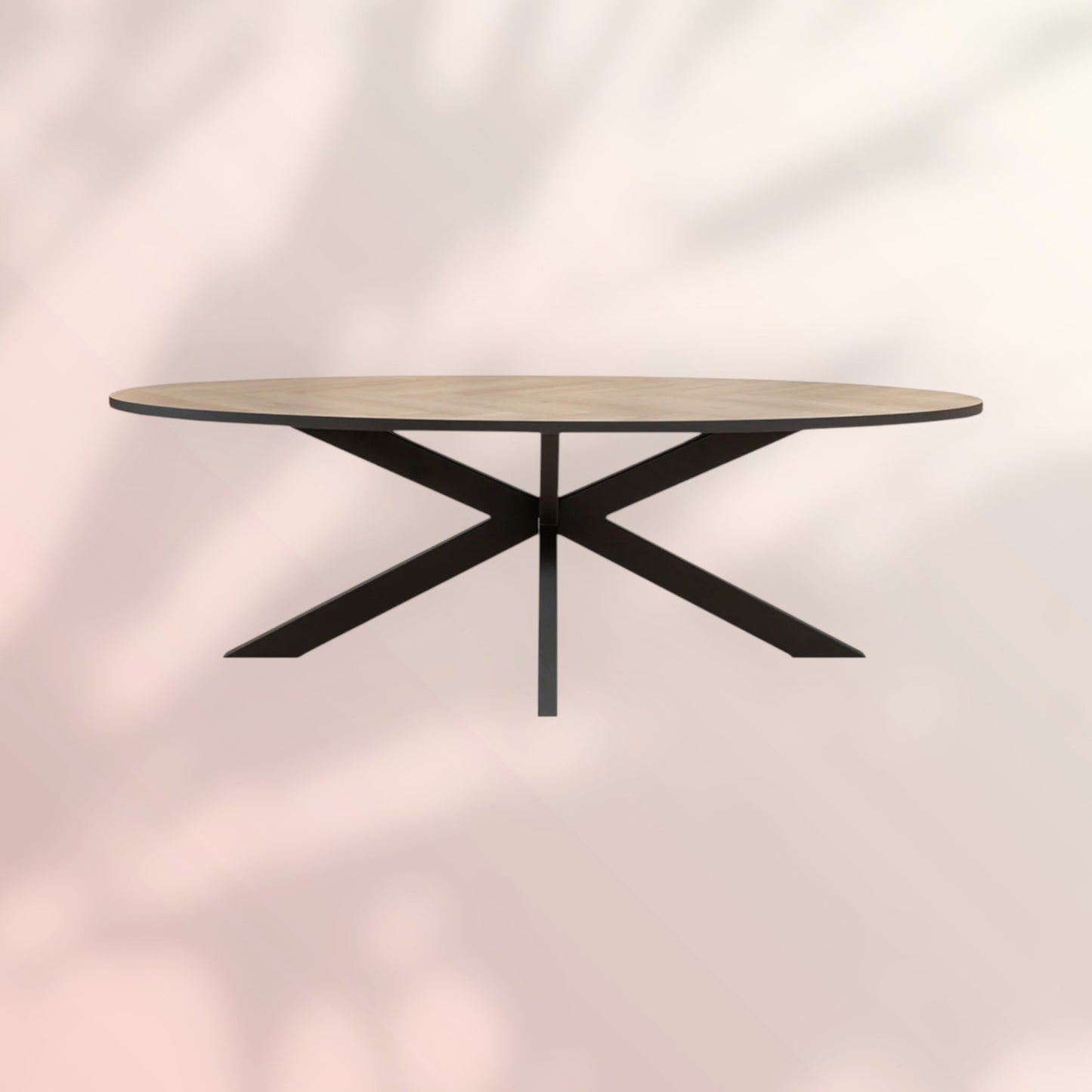 Visgraat eettafel ovaal Joren PVC 280 x 110 cm