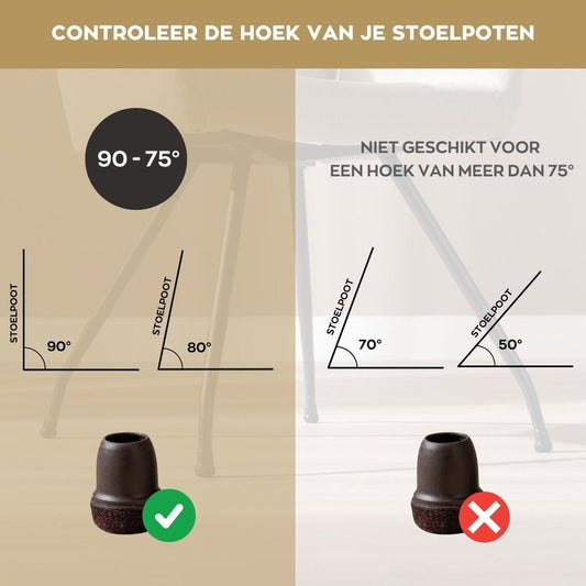 Vloerbeschermer set (voor 4 poten) bruin Ø14-19 mm