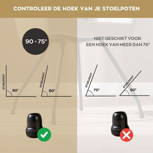 Vloerbeschermer set (voor 4 poten) zwart Ø14-19 mm