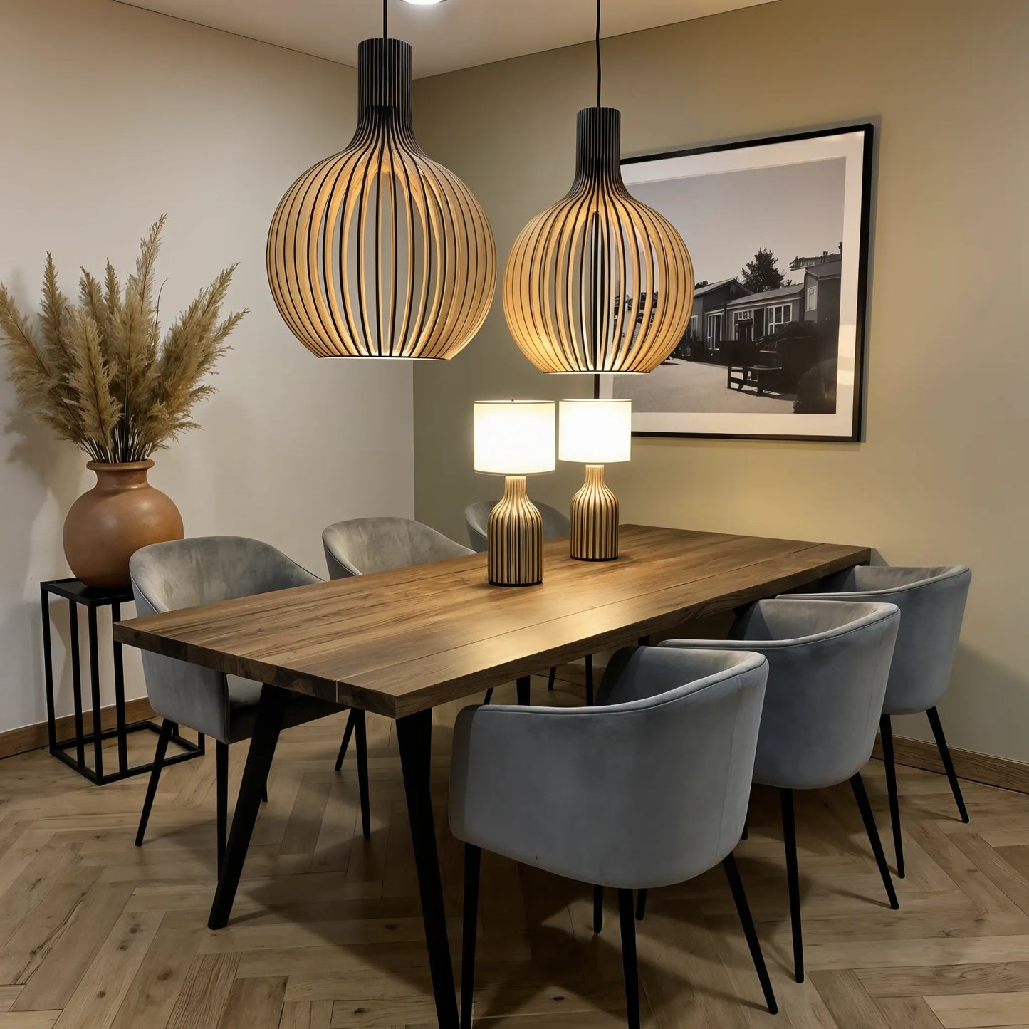 Houten hanglamp Ø35cm Ø45cm Ø55cm | Olivia