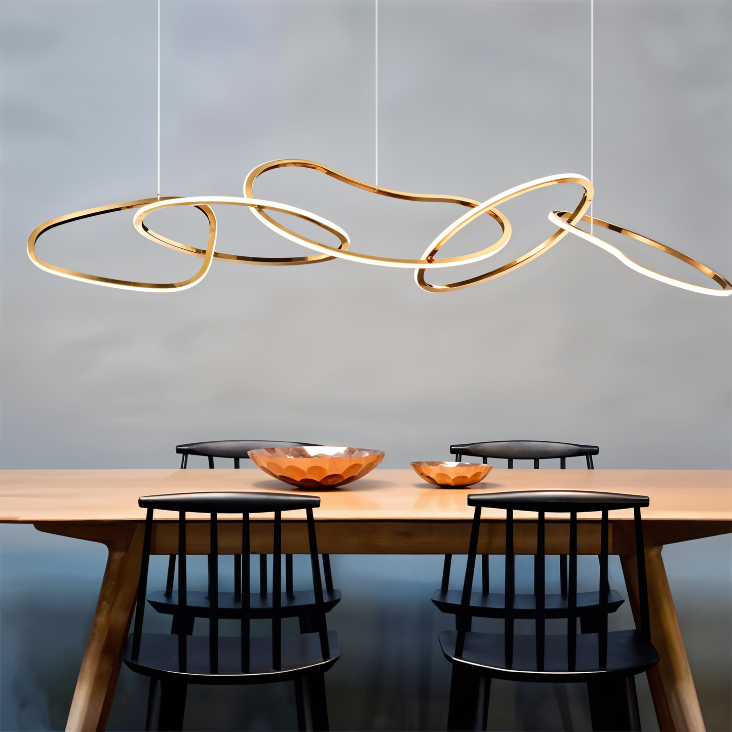 Minimalist Stainless Steel Dining Room Pendant Light