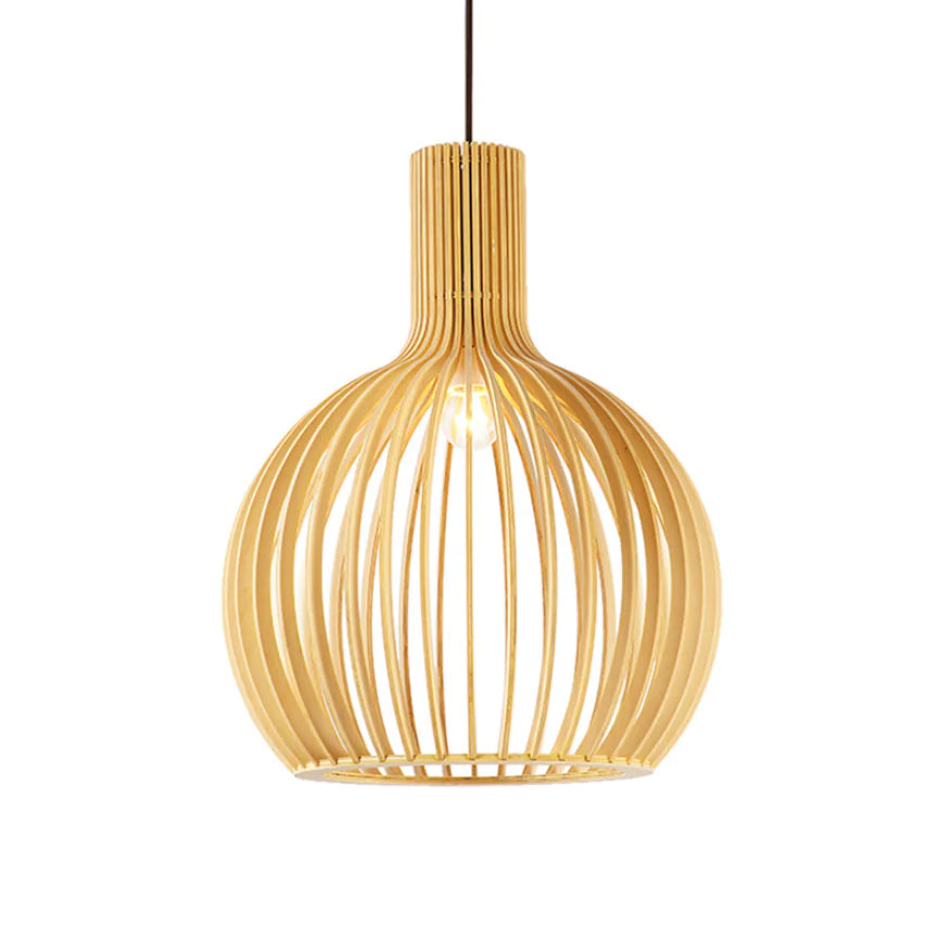Nordic Birdcage Solid Wood Chandelier