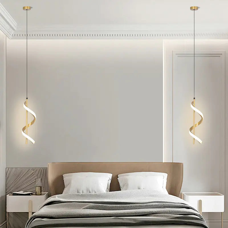 Modern Spiral Pendant Light for Dining Room & Bedroom