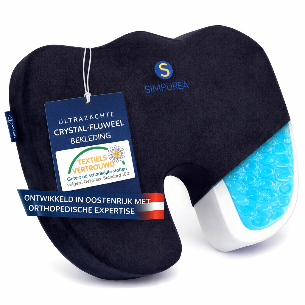Orthopedisch Gel Zitkussen van Traagschuim | Ergonomisch & Drukverlagend Comfort