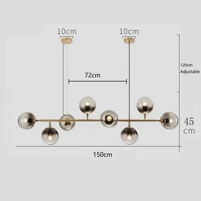 Hanglamp eettafel zwart of goud | Elena