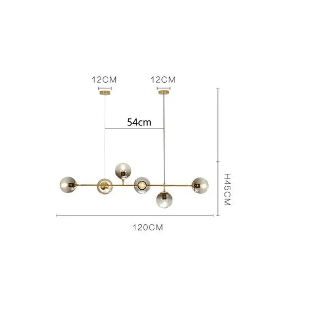 Hanglamp eettafel zwart of goud | Elena