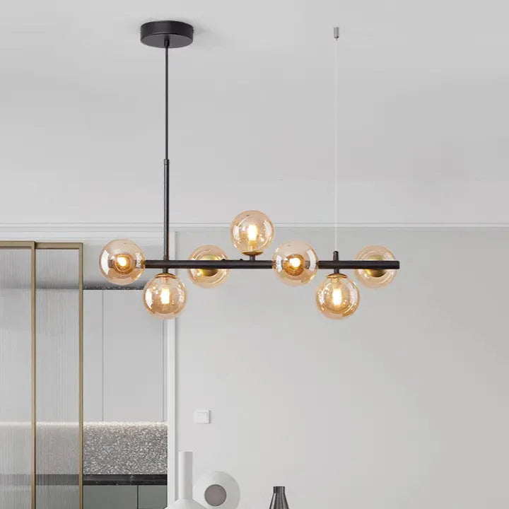 Hanglamp eettafel 9-delig in zwart of goud | Convexum