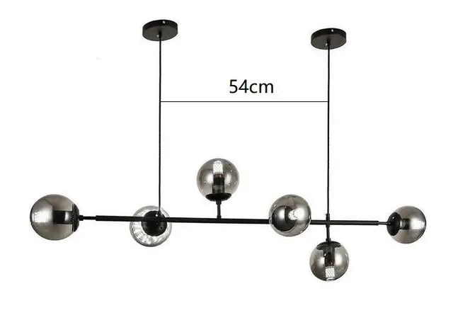 Hanglamp eettafel zwart of goud | Elena
