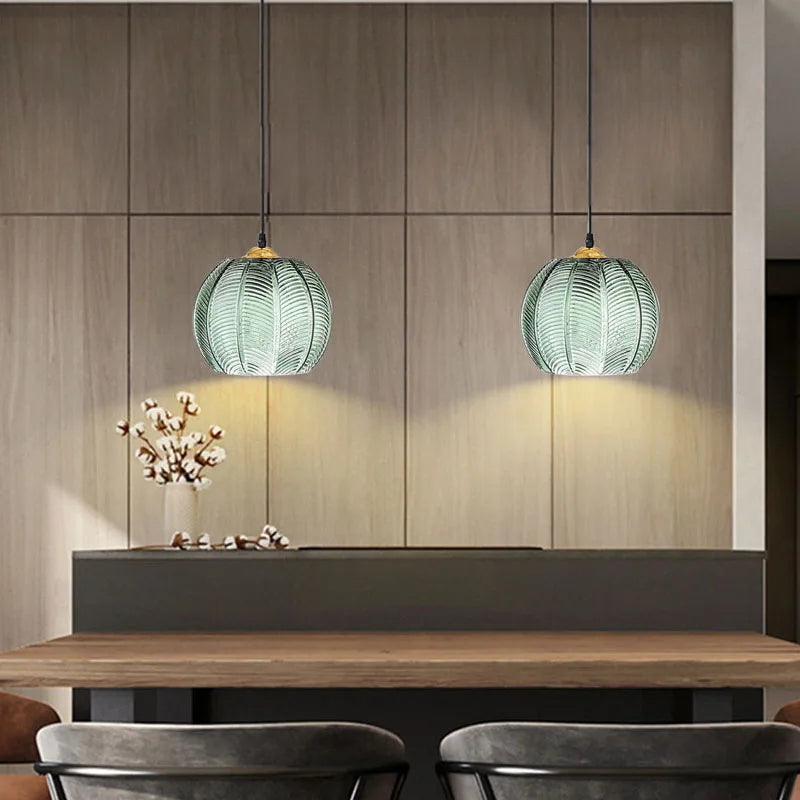 Hanglamp glas met blad | Sofia