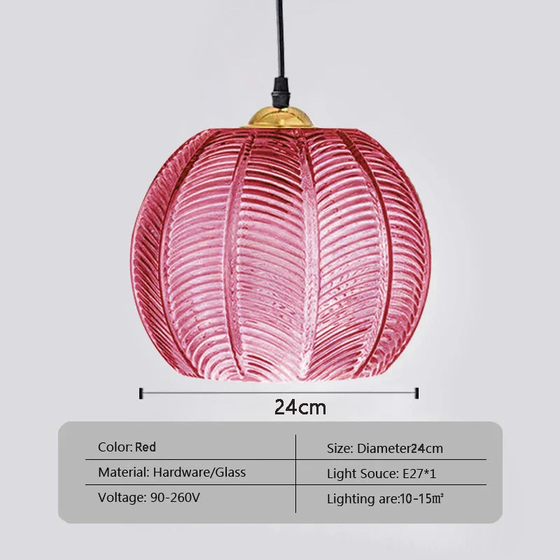 Hanglamp glas met blad | Sofia