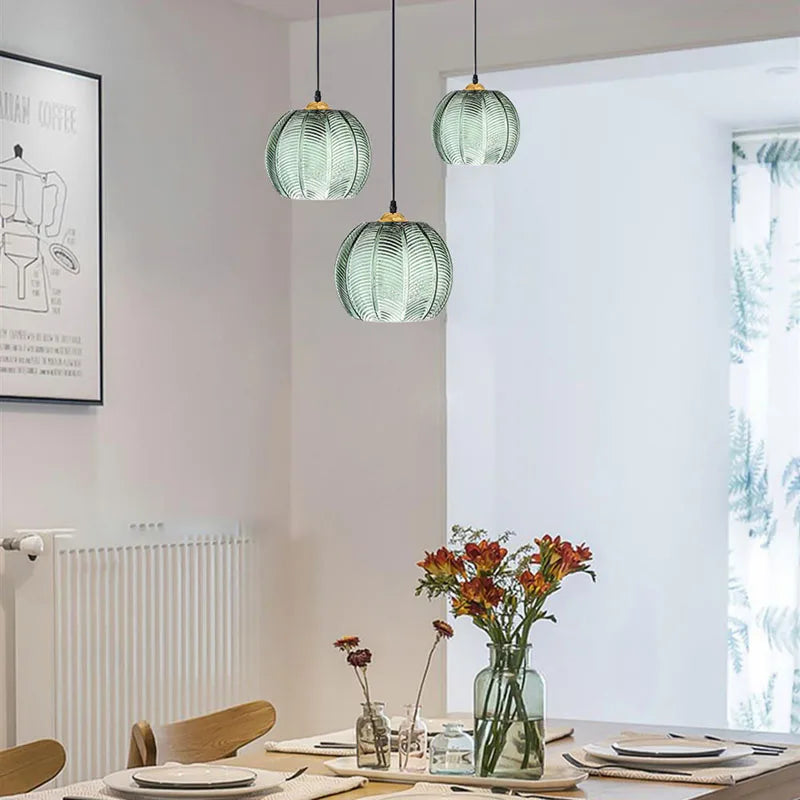 Hanglamp glas met blad | Sofia
