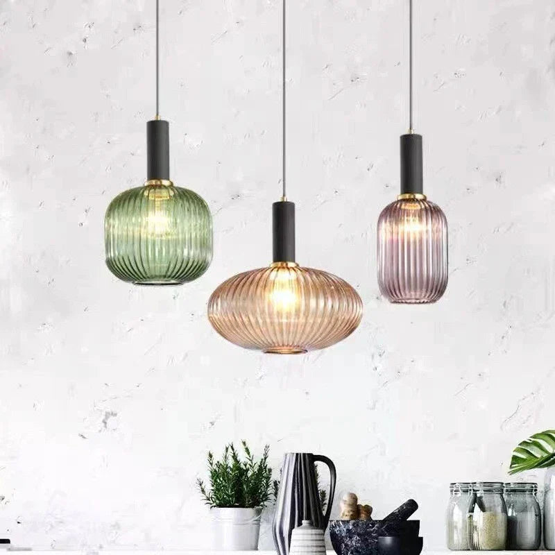 Hanglamp glas groen | Martina