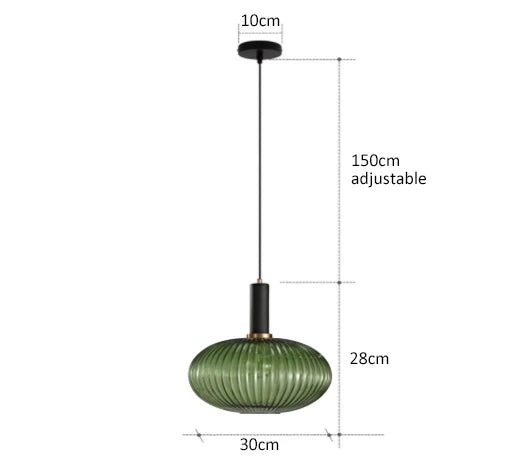 Hanglamp glas groen | Martina