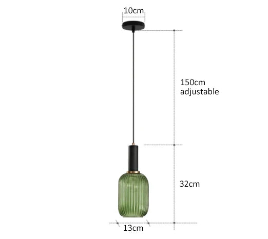 Hanglamp glas groen | Martina