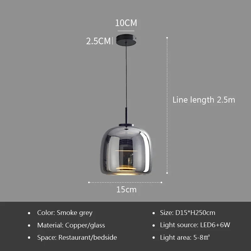 Design hanglamp van glas in zwart of goud | Vitrum
