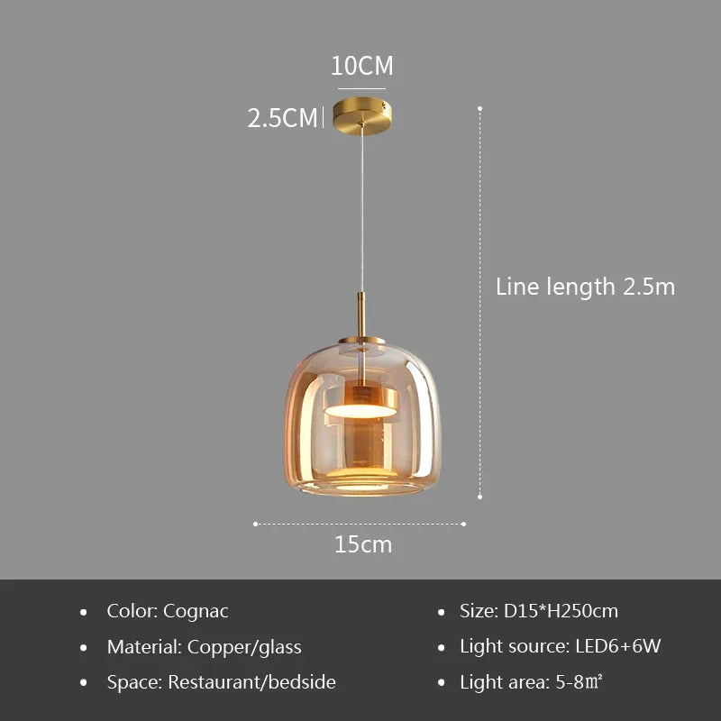Design hanglamp van glas in zwart of goud | Vitrum