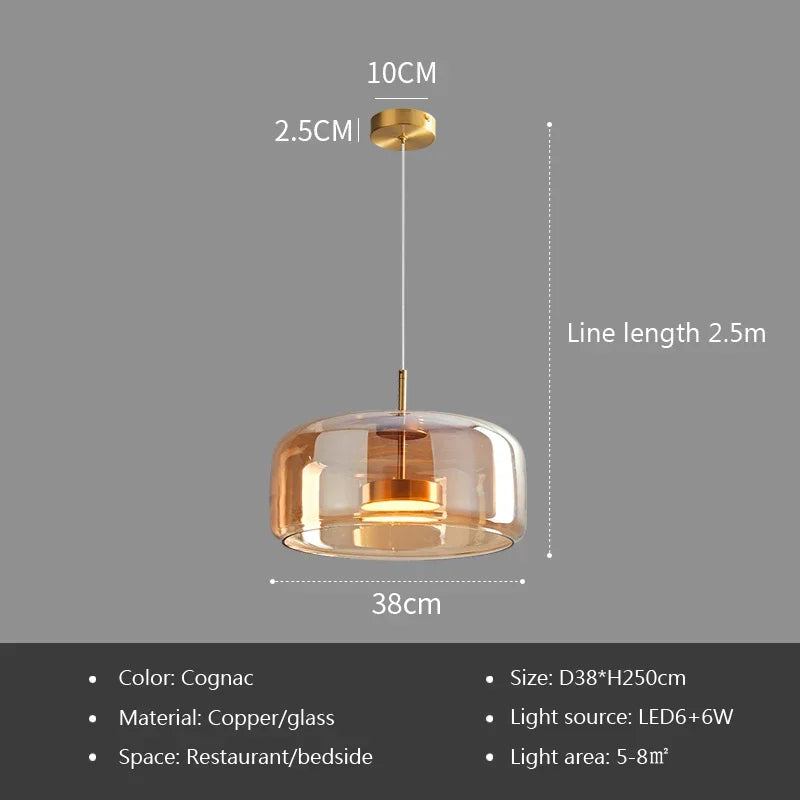 Design hanglamp van glas in zwart of goud | Vitrum