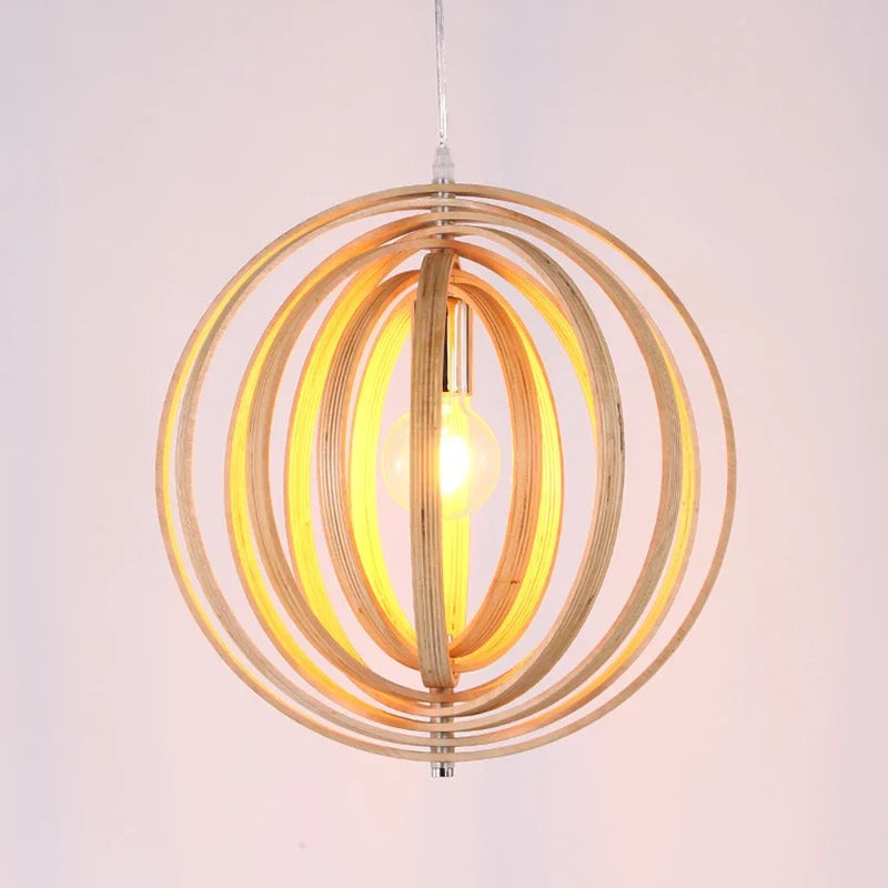 Houten hanglamp met ringen | Lignum