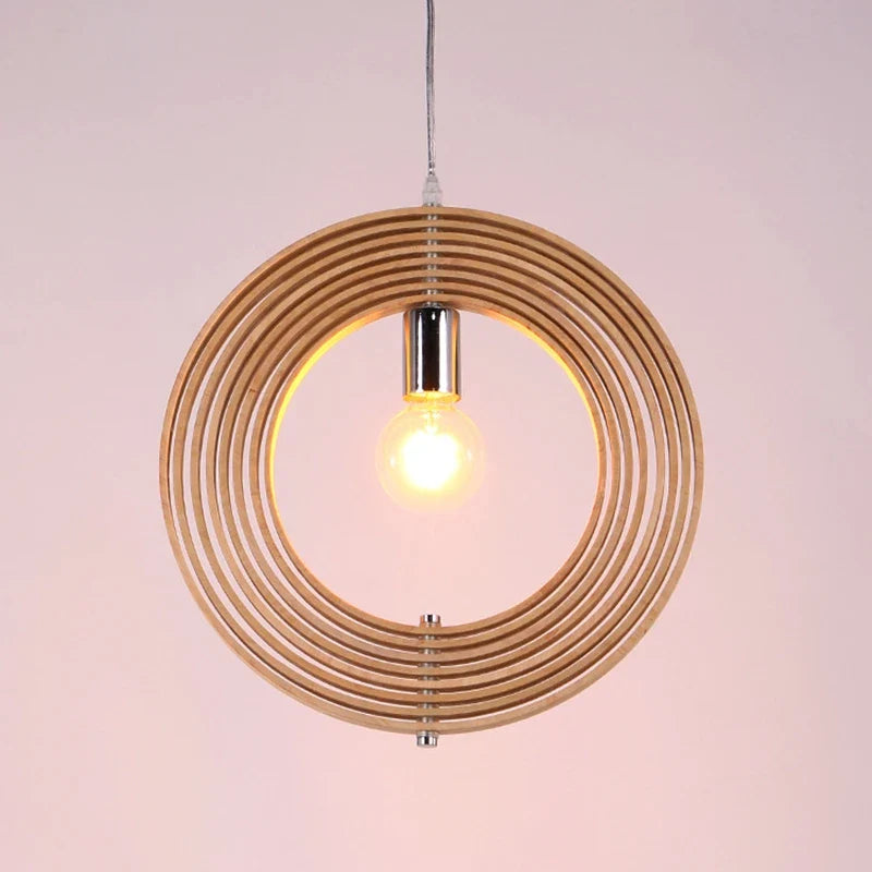 Houten hanglamp met ringen | Lignum