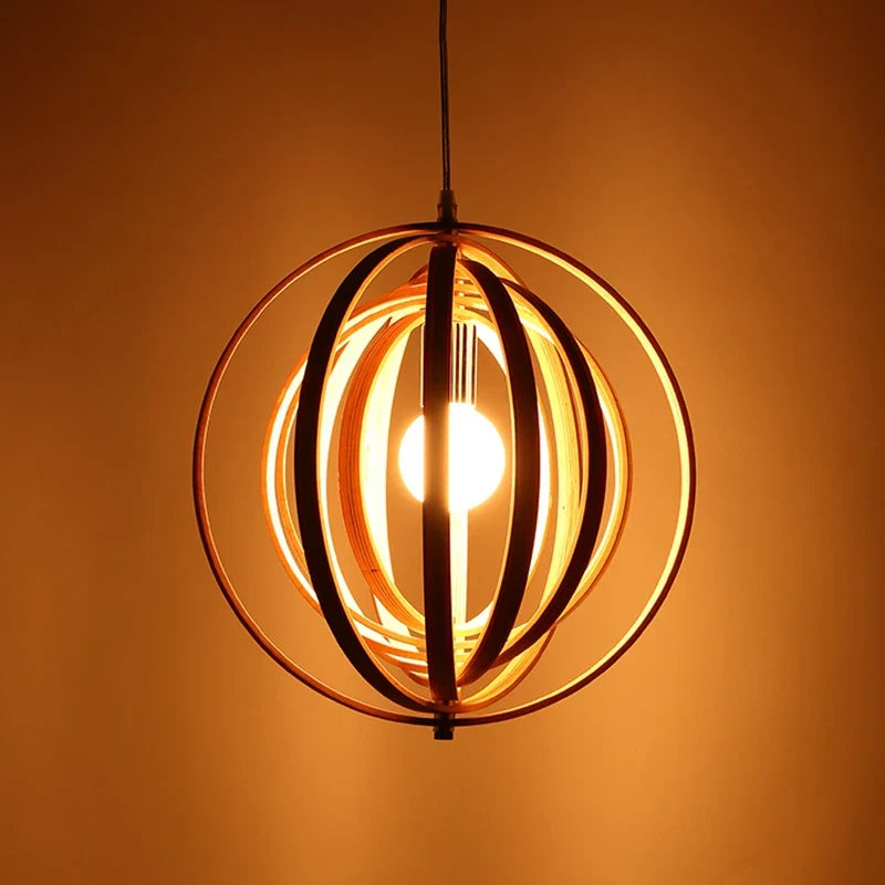 Houten hanglamp met ringen | Lignum