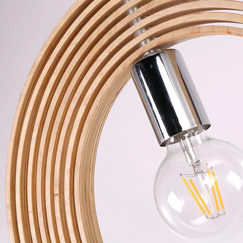 Houten hanglamp met ringen | Lignum