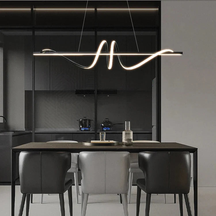 Moderne hanglamp kookeiland met krul | Gnistør